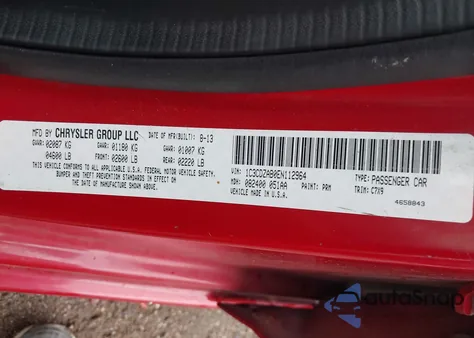 2014 Dodge Avenger Se из США, поврежденный, VIN 1C3CDZAB0EN112964